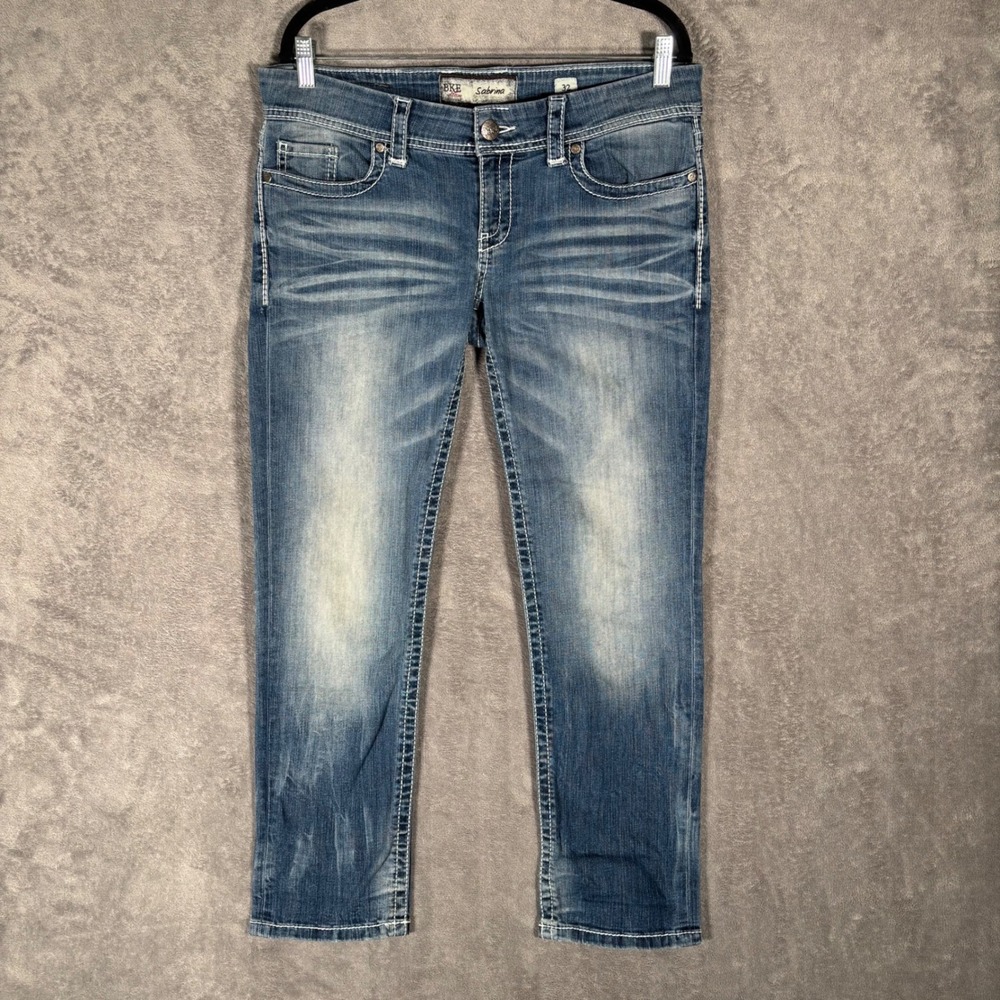 BKE Sabrina Bootcut Jeans Womens Size 32 Medium Wash Denim Y2K Faded Grunge